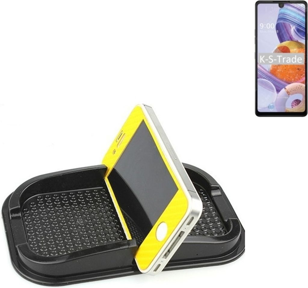 K-S-Trade Auto Anti Rutsch Matte Smartphone-Halter kompatibel mit LG Electronics Stylo 6 Haft Pad Armaturenbrett Handy-Halterung Silikon