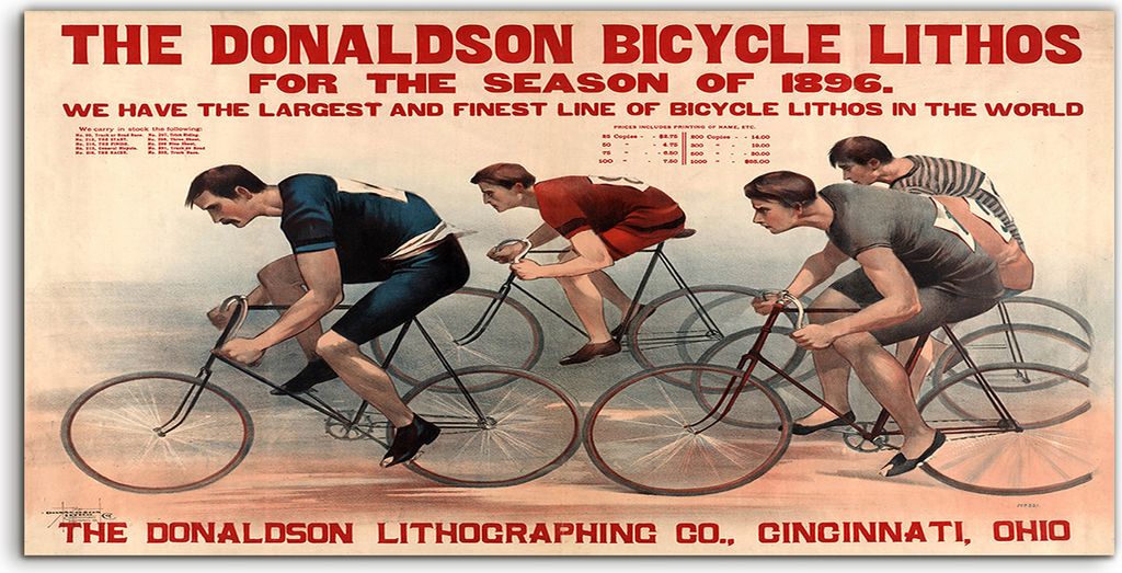 Coloray Spritzschutz aus Glas 100x50 Wandkunst Küchenrückwand Donaldson Fahrradlithos für die Saison