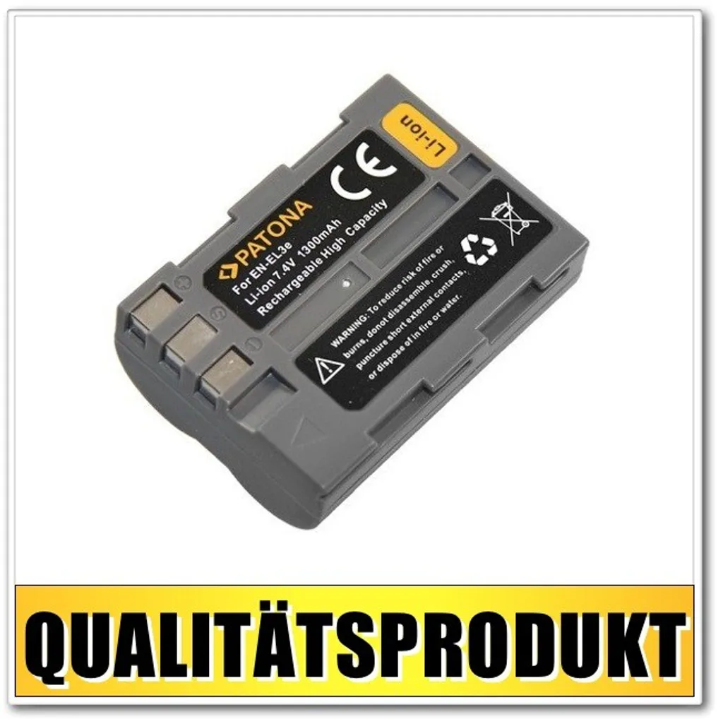 Alimentazione Nikon EN-EL3E 1300mAh 7.4V per Reflex Digitali SLR