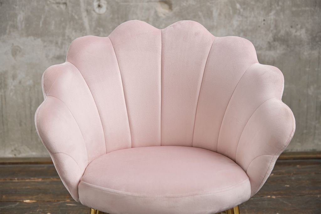KAWOLA Stuhl CARLA Esszimmerstuhl Velvet rosa Fuß gold Produktbild 5