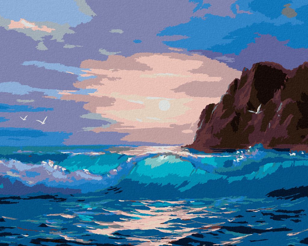 Zuty - Malen nach Zahlen - MORGEN AM MEER, 40x50 cm, ohne Keilrahmen