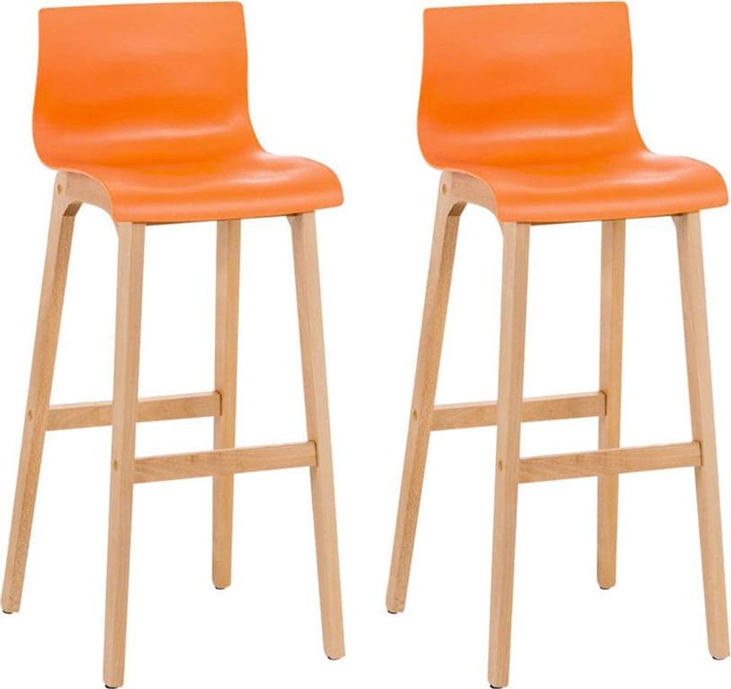2-teiliges Barhocker-Set - Barhocker - Ergonomischer Sitzkomfort, stilvoller moderner Look | Farbe: Orange