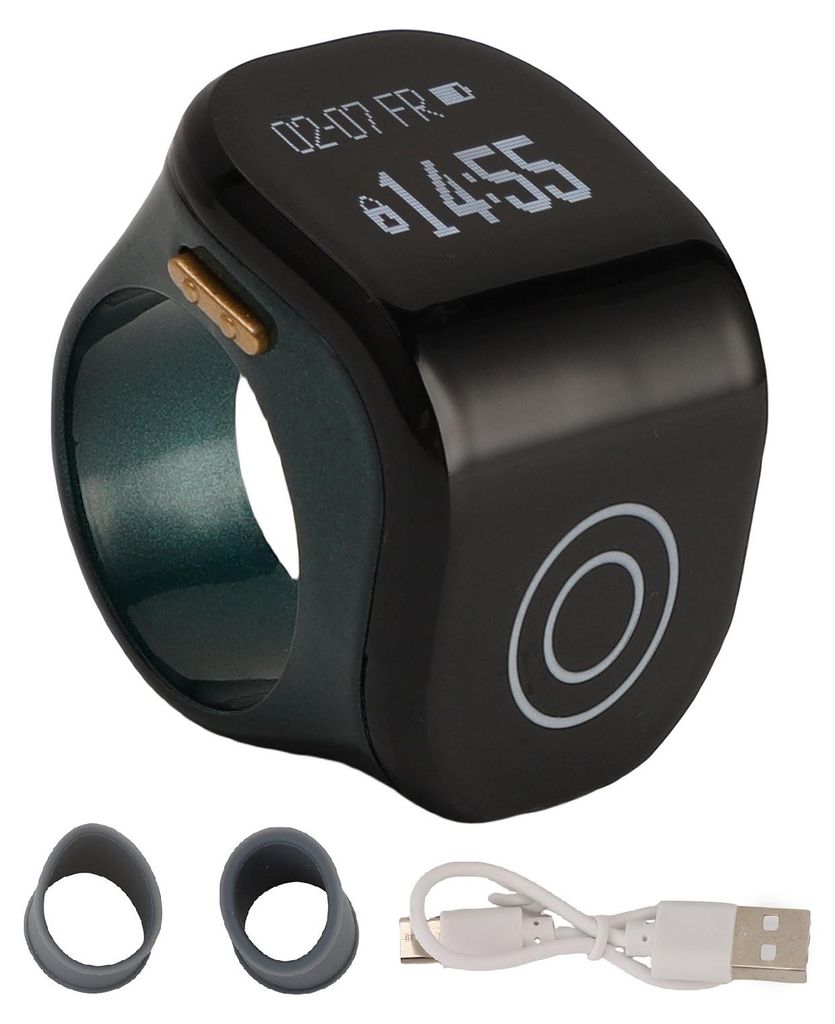 Smart Ring Counter, klares LCD-Display, intelligente Touch-Funktion für Arbeit, Training, Leben, Grün