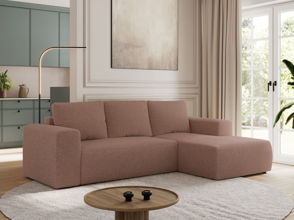 MKS MEBLE Sofa mit Schlaffunktion - Ecksofa mit Schlaffunktion und Bettkasten - Sofa 3 Sitzer - Schlafsofa - Couch - Schlafsofa mit Bettkasten - Tr...