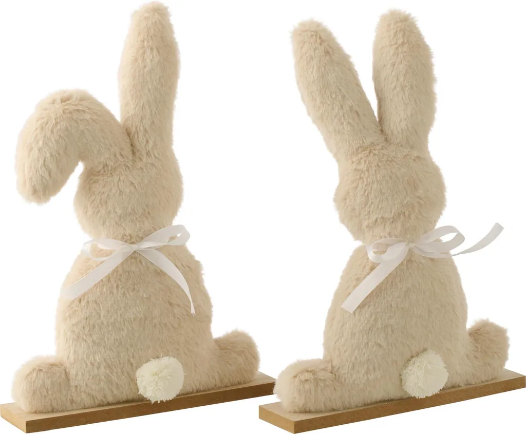 Grande Statuette Lapin en Polyester Beige - Figurine Déco Maison J-Line