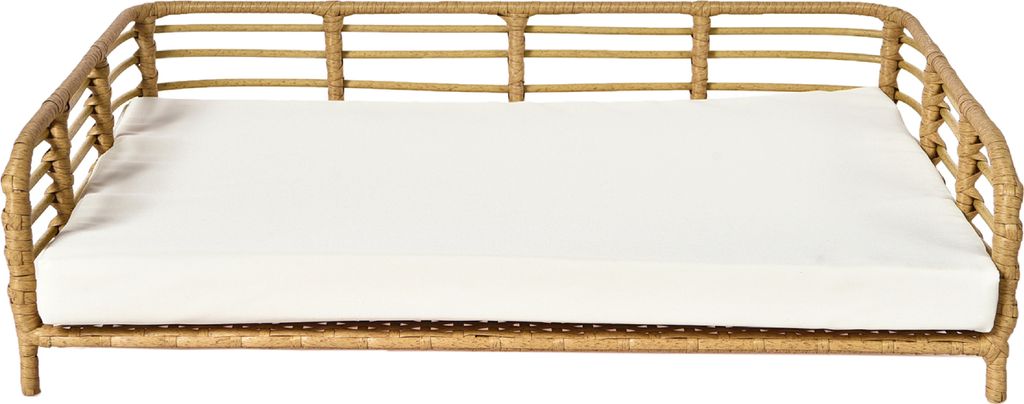 Dehner Kuschelbett Elton, Hundebett / Katzenbett wasserabweisend, ca. 74 x 20 x 49 cm, Polyester / Polyethylen / Polypropylen, weiß