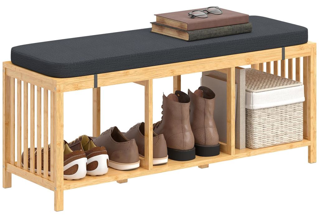 Panca porta scarpe HOMCOM con seduta e ripiani, 102 x 33 x Immagine del prodotto 