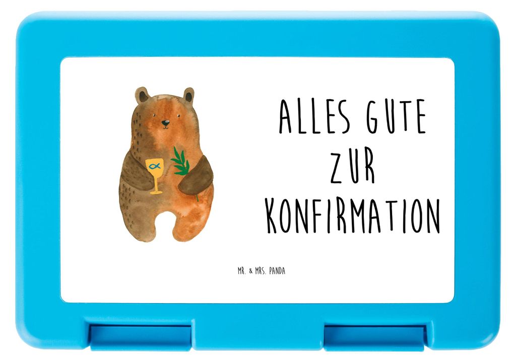 Mr. & Mrs. Panda Bentobox Bär Konfirmation - Weiß - Geschenk, Snackbox, Essensbox, Bento Box, Evangelisch, Lunchbox, Gottesdienst, Teddy, Kirche,...