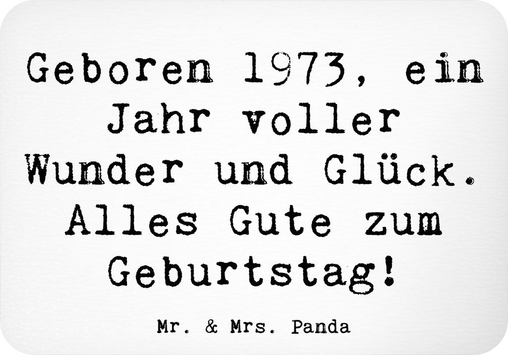 Mr. & Mrs. Panda magnet Spruch 1973 Geburtstag - Weiß - Geschenk, whiteboardmagnet, Pinnwandmagnet, Happy Birthday, Alles Gute zum, Geburtsjahr, k...