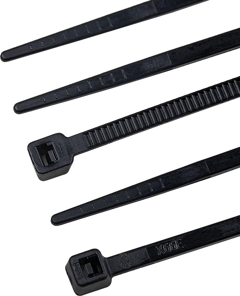 alca Kabelbinder 2,5*150mm 100 St. schwarz 8 kg Zugfestigkeit UV-beständig für Innen- und Außen Kabelbefestigung Nylon temperaturbeständig