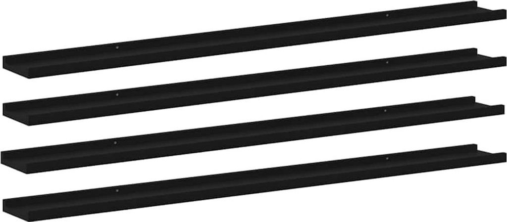 vidaXL Wandregale 4 Stk. Schwarz 115x9x3 cm Produktbild 