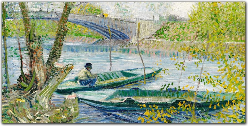 Coloray Küchenrückwand 140x70 Spritzschutz aus Glas - Van Gogh Fischer Frühling