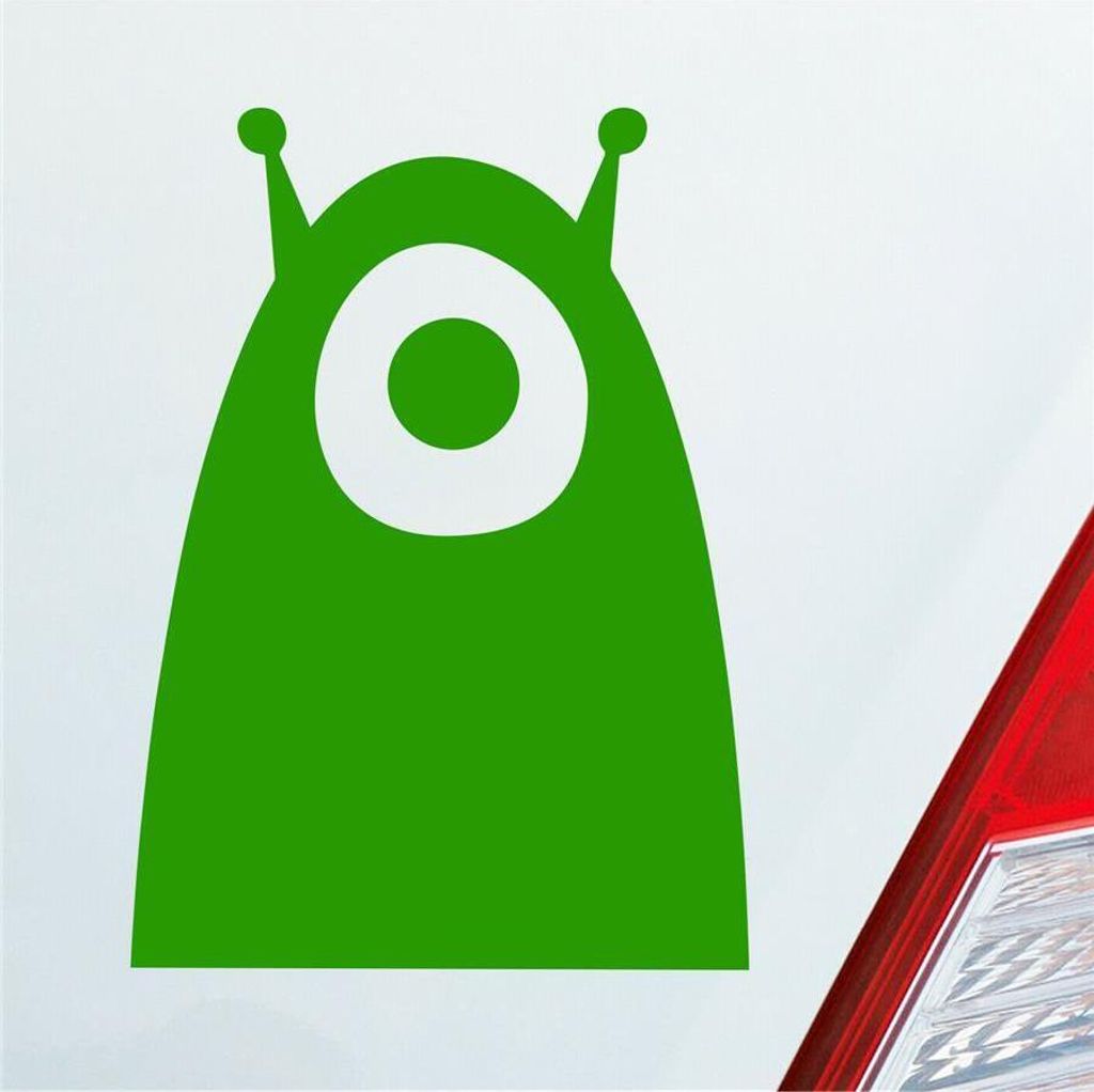 Auto Aufkleber Alien Außerirdischer Monster All Comic 10x7 cm Hellgrün Sticker Heckscheibenaufkleber