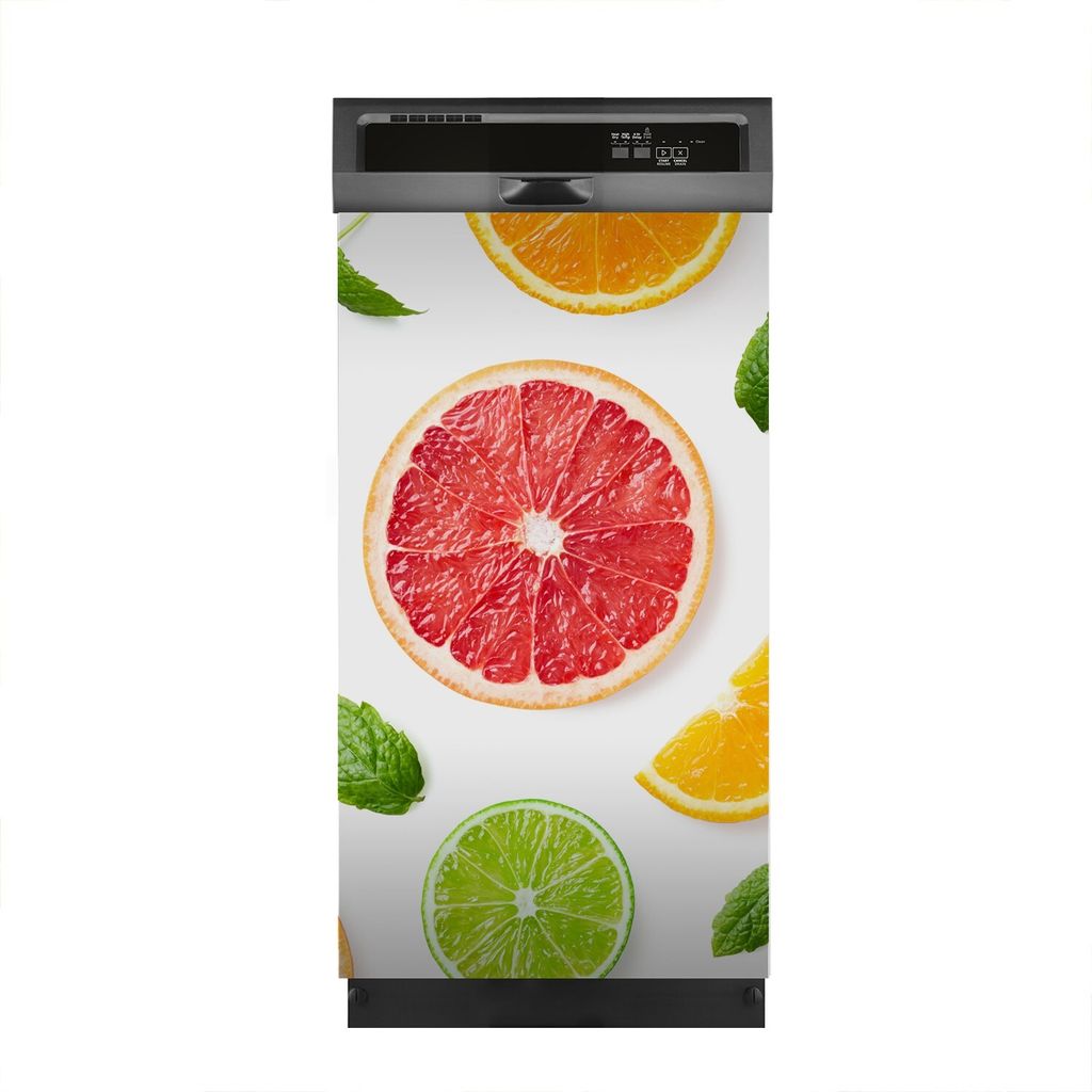 Aufkleber sticker 45x80 cm Dekorative folie Spülmaschine - Weiße Farbige Früchte