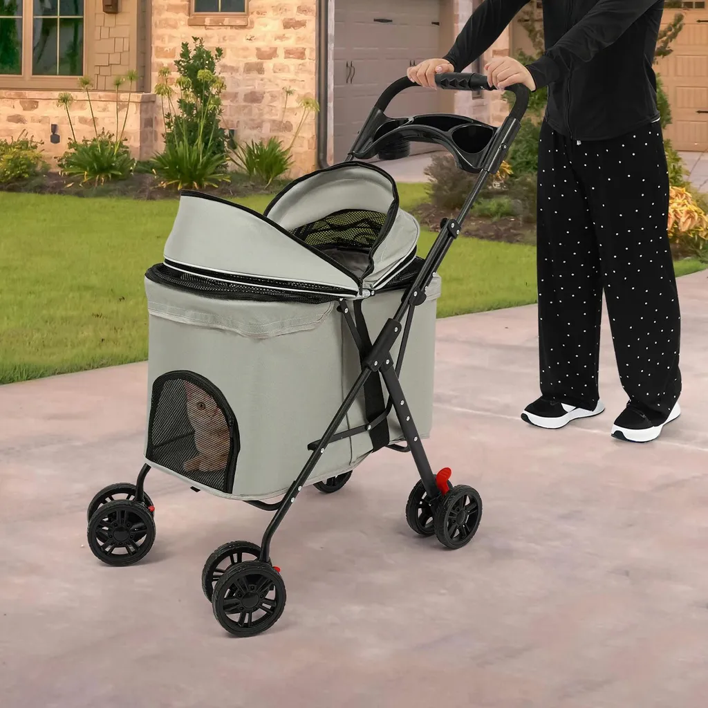 Poussette animaux pliable imperméable : la solution voyage serein