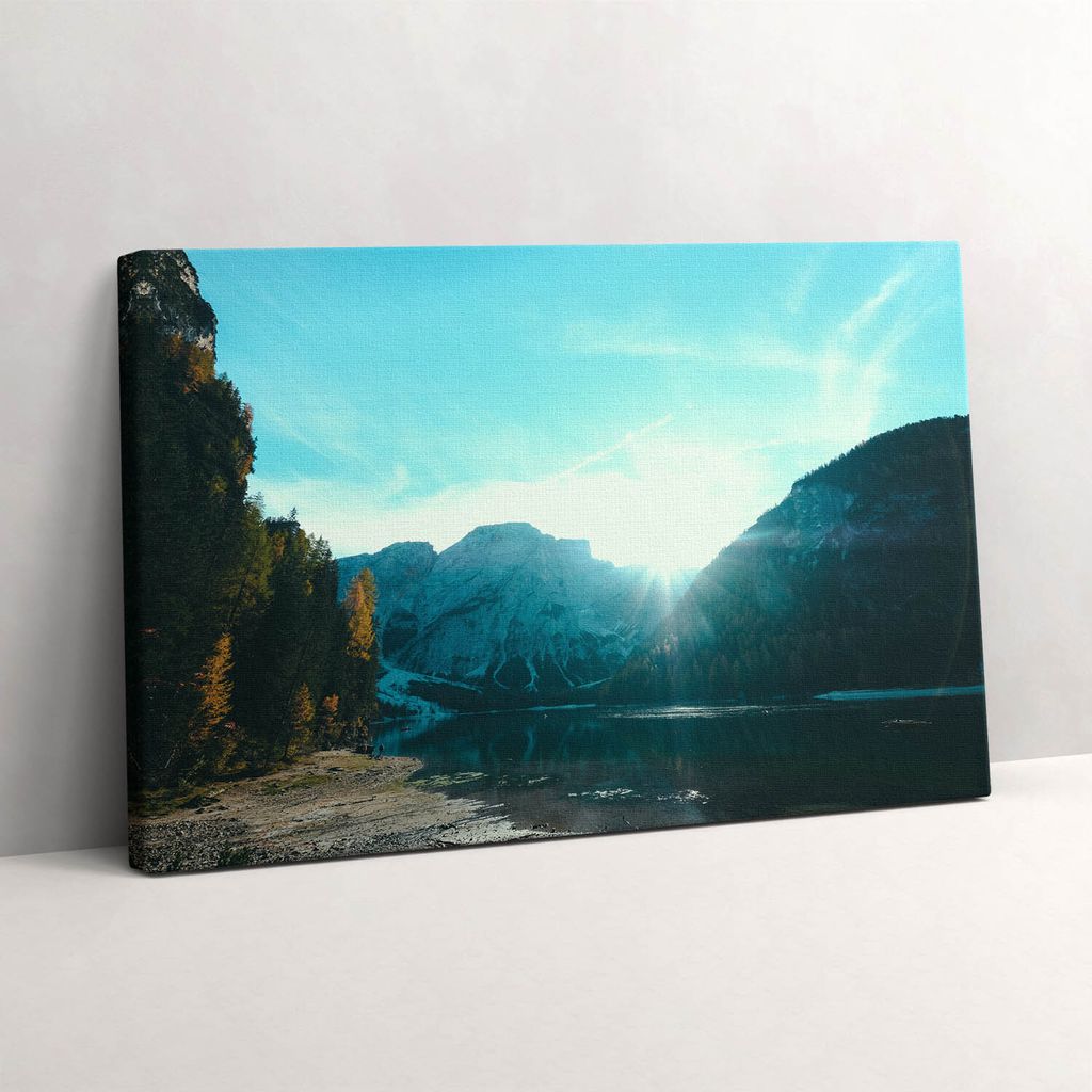 Berg und Fluss in Polen – Leinwandbild Wandbild – 30x20 cm – Leinwandbilder – Wandbilder – Schlafzimmer – Flur