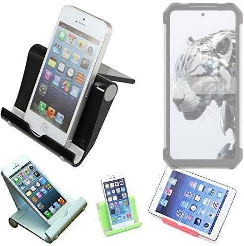 K-S-Trade Handy-Ständer kompatibel mit Unihertz 8849 Tank 3 faltbarer Tischständer Smartphone Tablet Halterung Reise