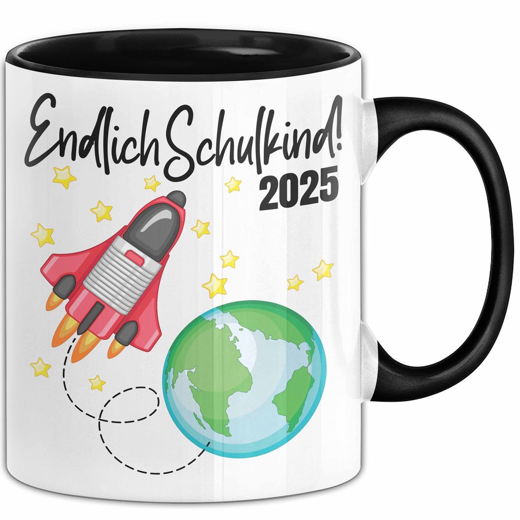 Trendation - Endlich Schulkind 2022 Einschulung Junge Mädchen Geschenk Schultüte Füllung Tasse Schulstart 1. Schultag Schuleinführung Schulanfa...