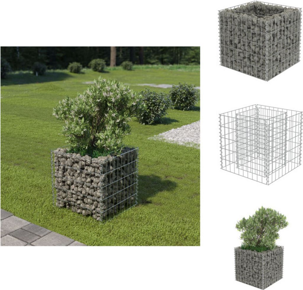 vidaXL Gabionen-Hochbeet Verzinkter Stahl 50×50×50 cm - Blumentöpfe & Pflanzgefäße