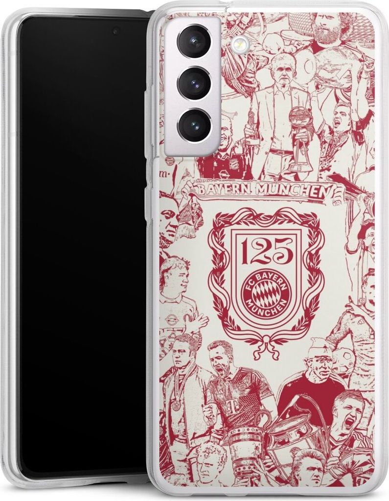 DeinDesign Handyhülle für Samsung Galaxy S21 FE 5G Silikon Hülle Case Smartphone Schutzhülle FC Bayern München Offizielles Lizenzprodukt FCB 1...