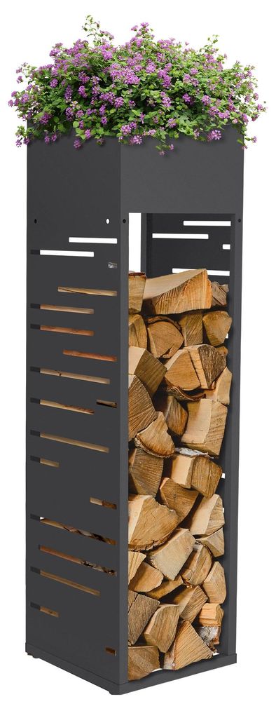 ML-Design Kaminholzregal Innen Außen mit Pflanzkasten Produktbild 