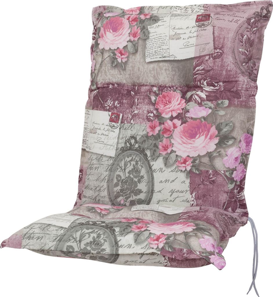 Auflage Niederlehner Rom 0798 rosa-grau Blumen Landhaus Produktbild 