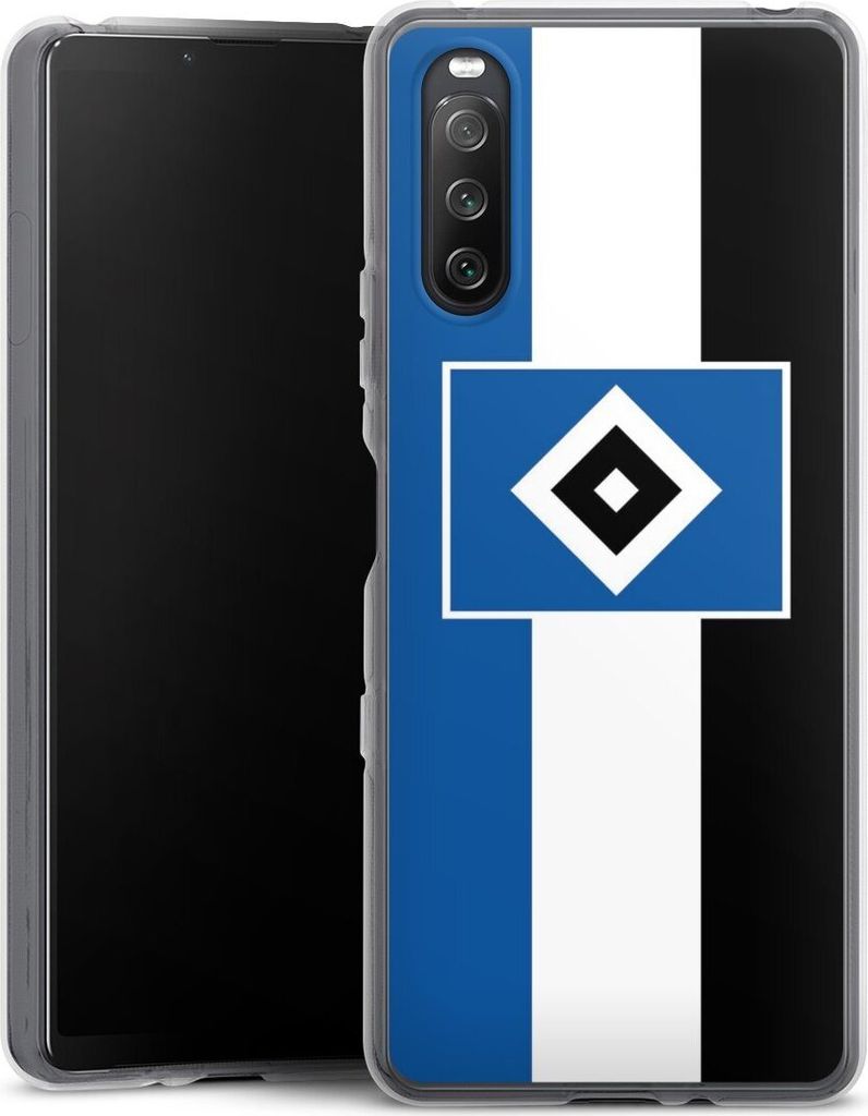 DeinDesign Handyhülle für Sony Xperia 10 III Silikon Hülle Case Smartphone Schutzhülle HSV Hamburger SV Streifen