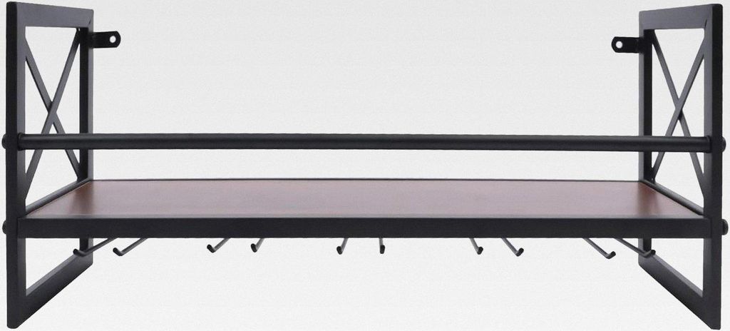 Weinregale zur Wandmontage, 24Zoll-Mehrzweckregal aus schwarzem Metall mit Glashalter, Flaschenhalter zur Wandmontage, Glasregal, Weinregal Wand Sc...