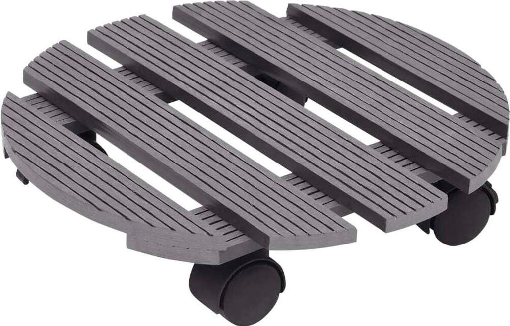 vidaXL Wałek do roślin 2 szt. Szary Ø30x7,5 cm WPC Zdjęcie produktu 