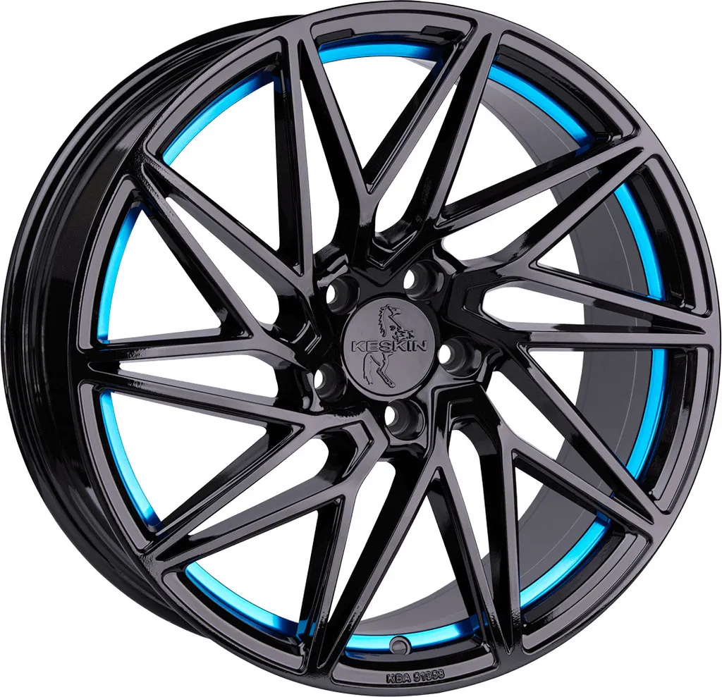 Jantes Keskin KT20 20 pouces 5x112 ET45 Black Painted Blue Inside