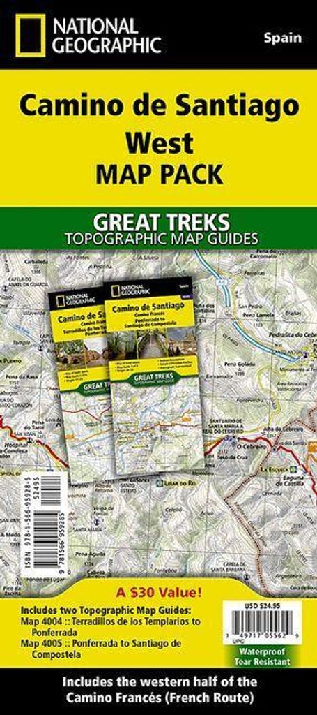 Camino de Santiago West Map Map Pack Bundle