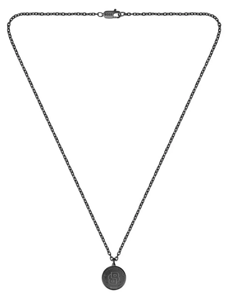 Collier homme acier noir mat Double B - Bijou inaltérable et design