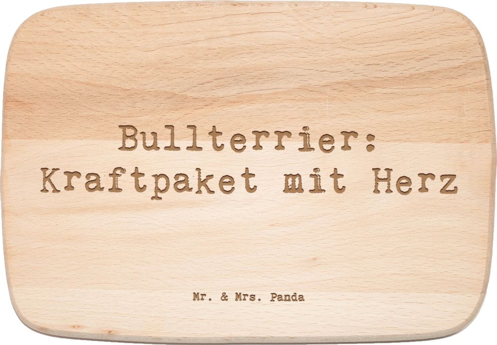 Mr. & Mrs. Panda Frühstücksbrett Spruch Bullterrier Kraftpaket - Transparent - Geschenk, treue Begleiter, verspielte Hunde, Frühstücksbrettchen...