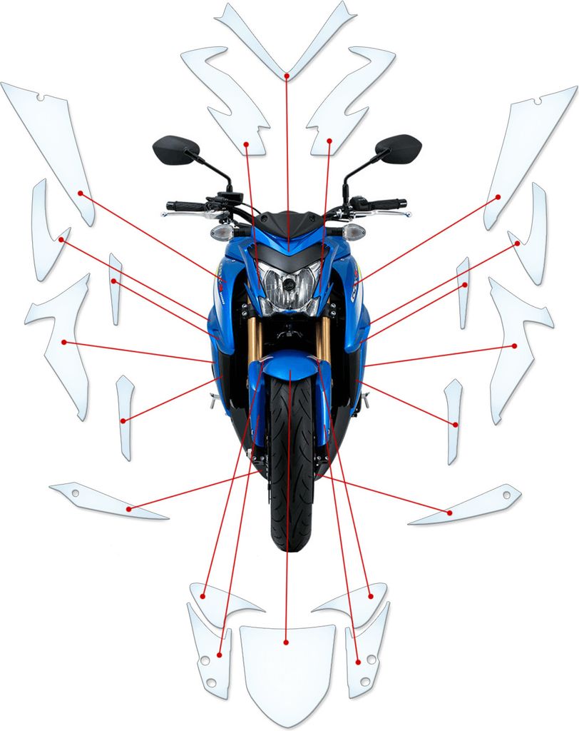 Lackschutzfolie Steinschlagschutz passend für Suzuki GSX-S1000 (2015-C)