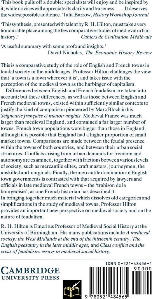 English and French Towns in Feudal Society