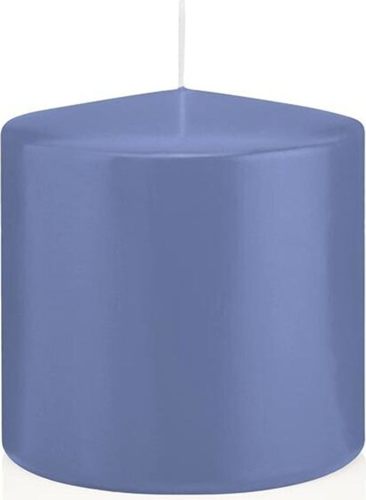 Stumpenkerzen Grau-Blau 10 x 9,8 cm (H x Ø), 6 Stück, Wiedemann Kerzen, Markenkerzen Germany in RAL Qualität