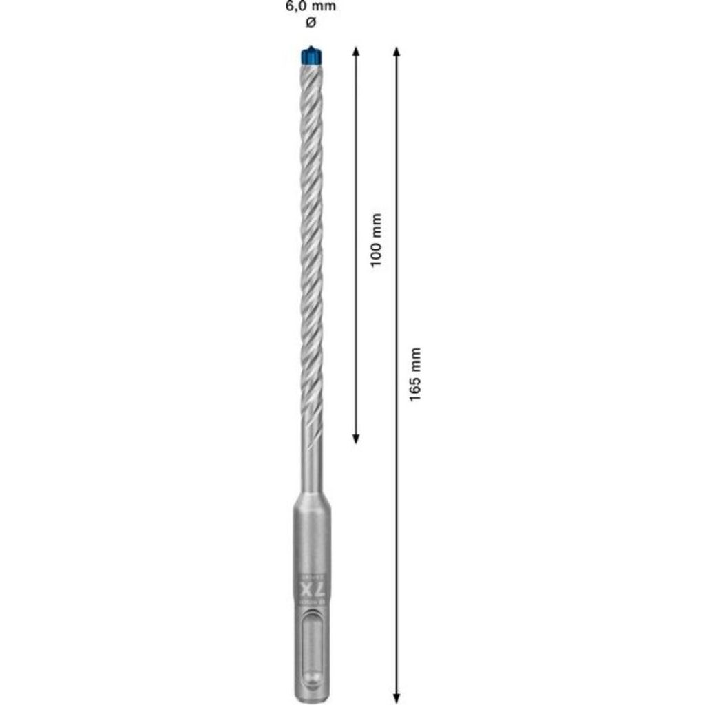 Hammerbohrer Expert SDS-7X D.6mm Arbeits-L.100mm L.165mm Produktbild 3