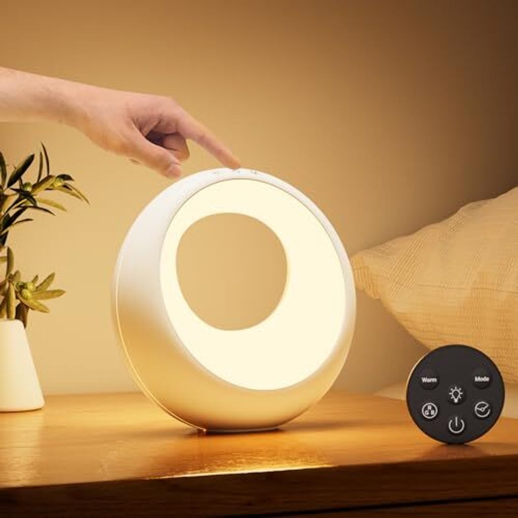 Nachtlampe Touch Dimmbare runde Fernbedienung, LED -Tisch Wireless RGB -Farbwechsel, Baby Nachtlicht Kinder Timer und Speicherdekoration Schlafzimmer