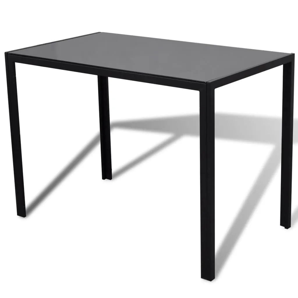 Ensemble Table et 4 Chaises de Salle à Manger Noires Design Compact - 8