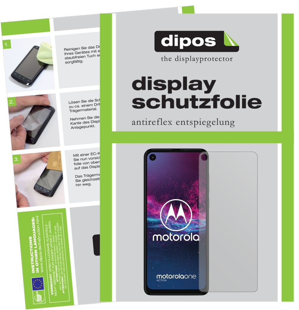 6x Schutzfolie für Motorola One Action matt Displayschutzfolie Folie Display Schutz dipos