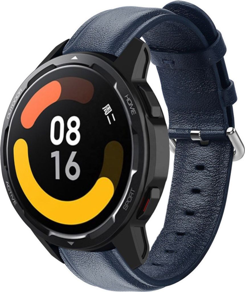Strap-it Xiaomi Watch S1 Lederarmband (Dunkelblau)