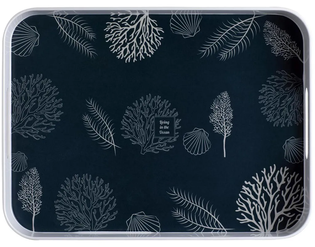 Plateau de lit bleu marine vivant en bois pour repas et ordinateurs
