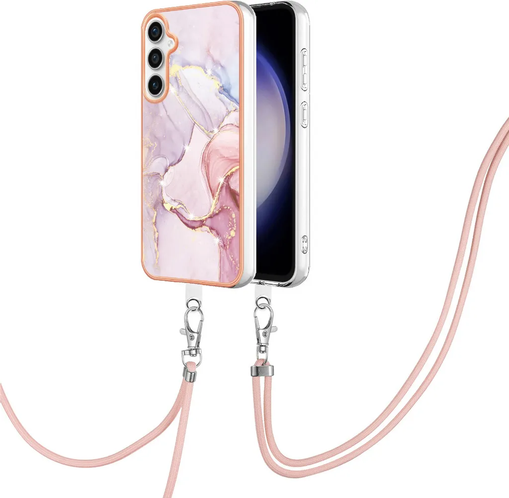 Custodia Samsung S23 FE Fashion Oro Rosa | Cover con Laccio Regolabile