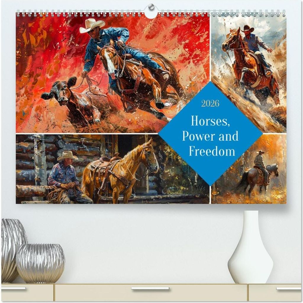 Horses, Power and Freedom (High Quality Premium Wall Calendar 2026 DIN A2 landscape),CALVENDO 12 Month Wall Calendar