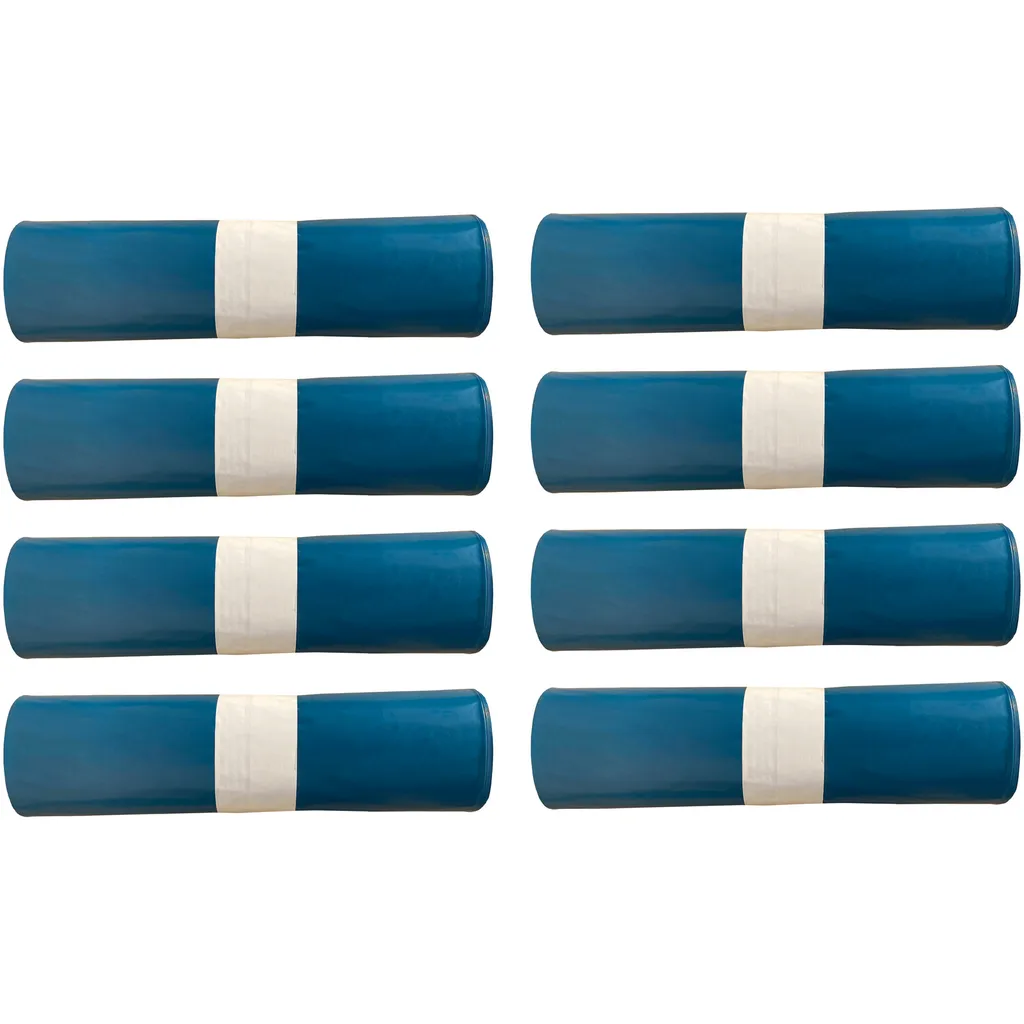8 rouleaux de sacs poubelle 120L QUALITY PLUS bleus ultra résistants