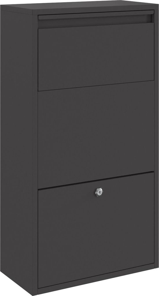 Schlichtes Paketdropbox Schwarz 44x22x82 cm Stahl - Briefkästen Neu2025 9031512