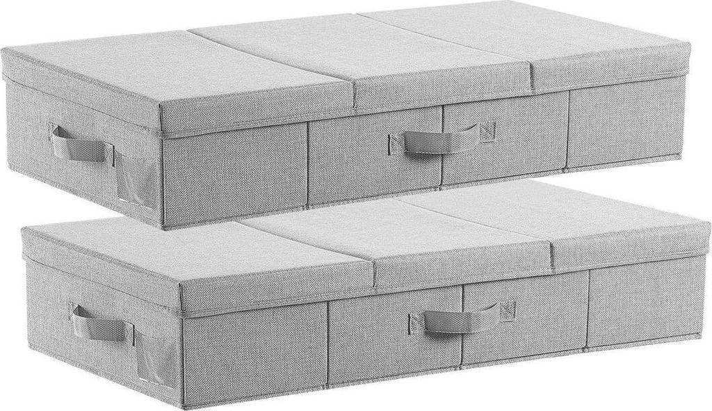 Unterbett-Aufbewahrungsboxen mit Deckel, 805 x 405 x 155 mm, 48 l große Unterbett-Aufbewahrungsboxen für Kleidung, flache graue Unterbett-Schubla...