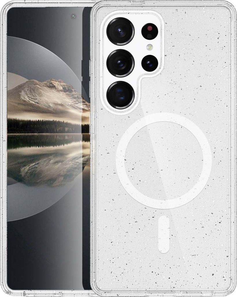 imoshion Sparkle Back Cover mit MagSafe Samsung Galaxy S24 Ultra - Glitzer Transparent