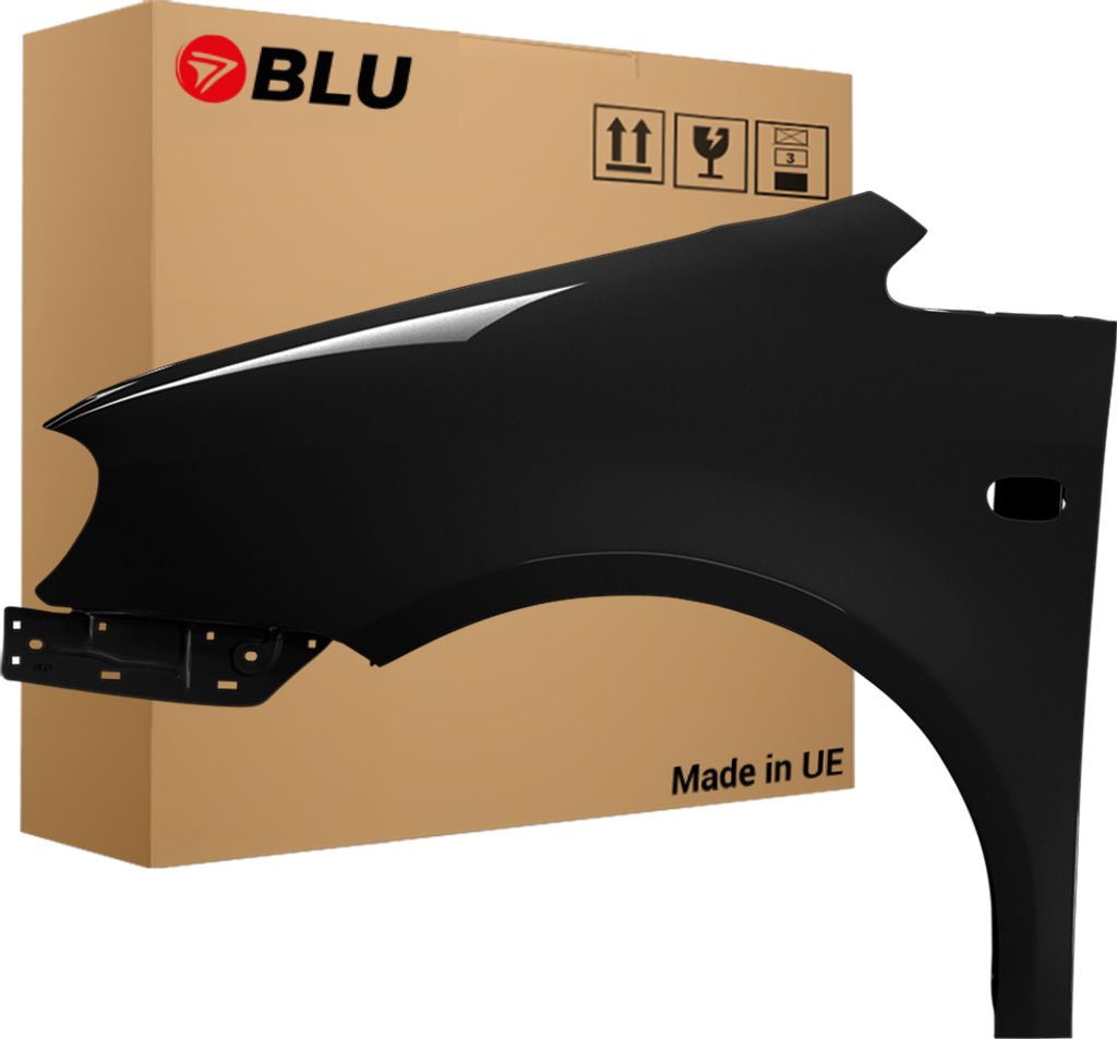 BLU Kotflügel Passend für VW Volkswagen Caddy III 3 2K LC9Z Links Schwarz BlackMagic | 2004-2010 | Vorderseite Vorne | Lackiert | Einbaufertig