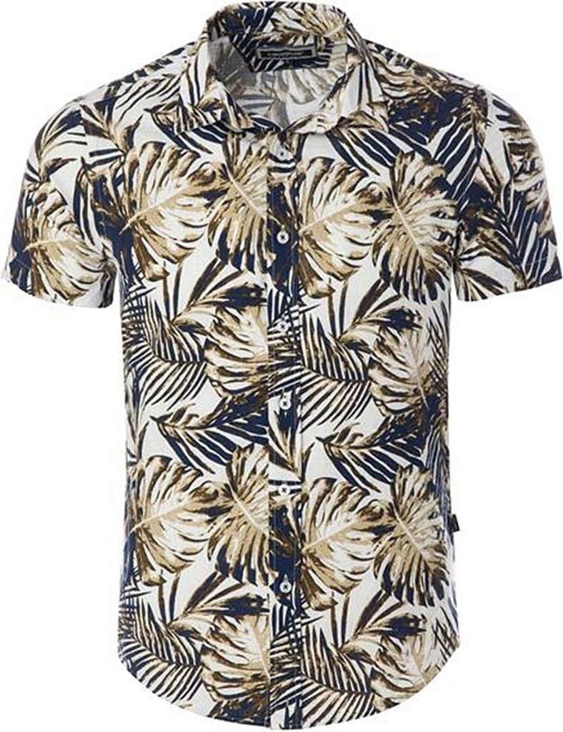 Brandneu Designer Kurzarm Hemd CARISMA CRM9162 Beige bunt M